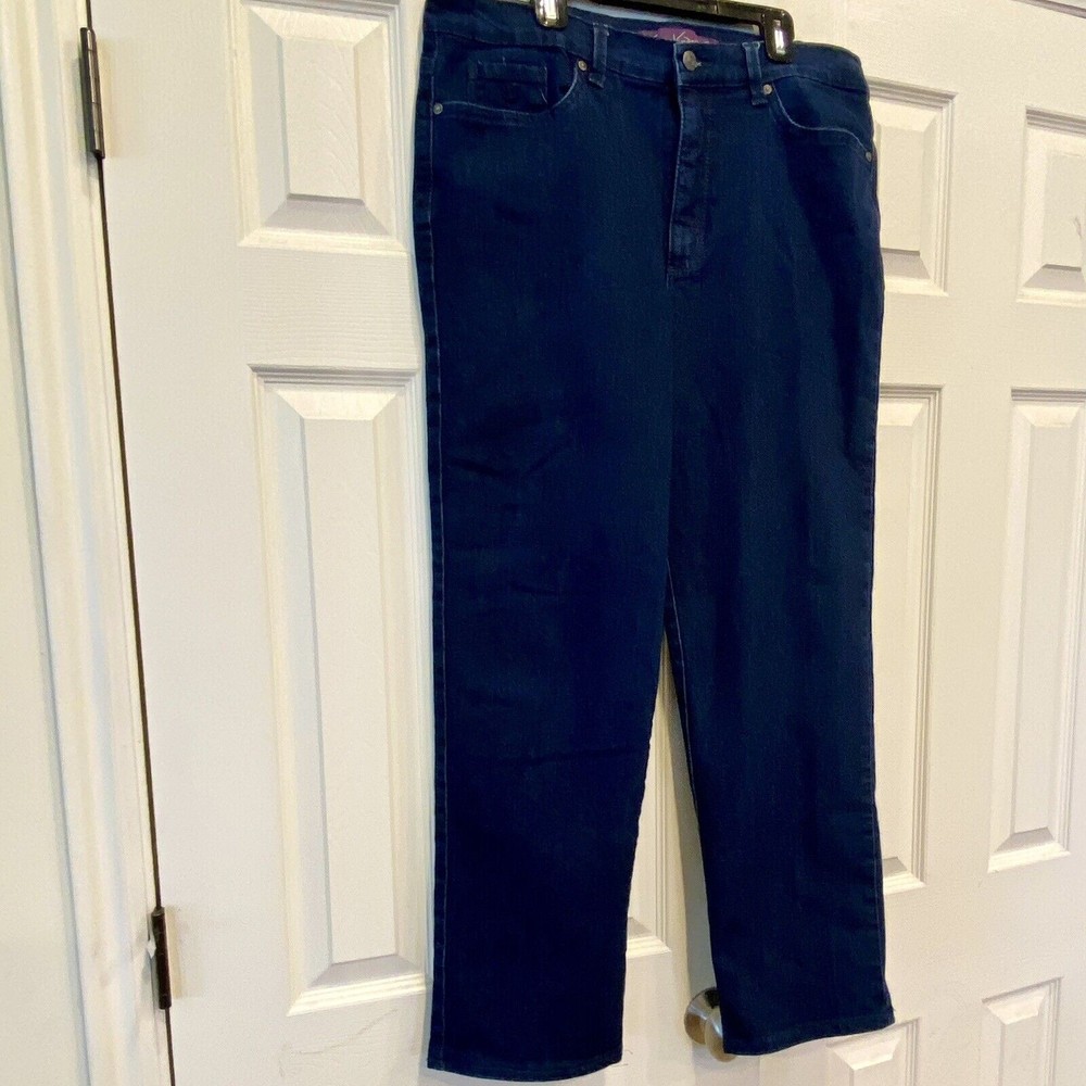 Gloria Vanderbilt Amanda Womens Denim Jeans Stretch Pockets Blue 14